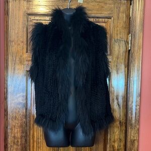 Real Black Rex & Fox Fur Vest